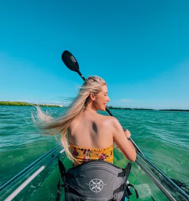 woman in kayak