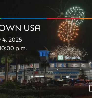 Hometown USA Dunedin 2025 event flyer poster.