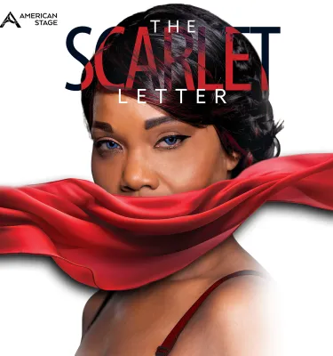 The Scarlet Letter featuring a woman with red silk across her face.