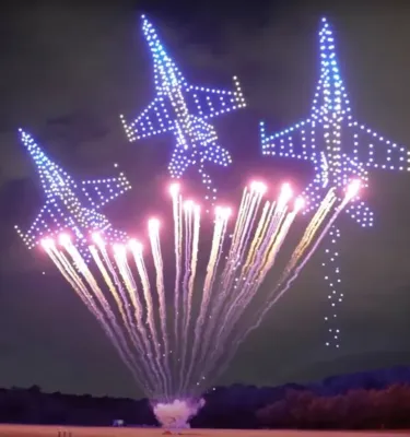 St. Pete Pier Drone Show featuring drone airplanes.