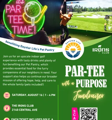 Par-Tee with a Purpose Event Flyer poster.