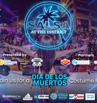 Salsa at the District event flyer poster.