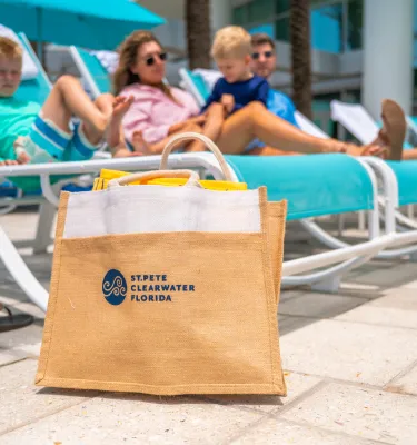 A swag bag at Opal Sands