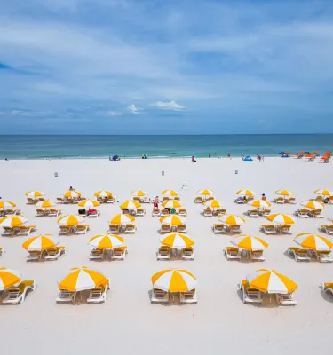 Yellow Umbrellas on the beach