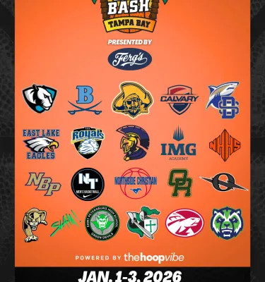 Sun Bash Tampa Bay event flyer poster featuring high school sports team logos.