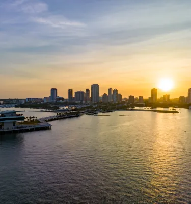 sunset over downtown St. Pete 