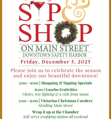 Sip n Shop 2025 event flyer poster.