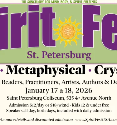 Spirit Fest St. Pete 2026 event flyer poster.