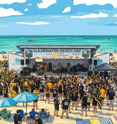 An AI illustration of the ReliaQuest Beach Day Event