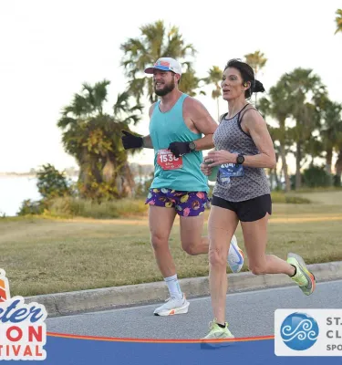 two people running in the Clearwater Marathon