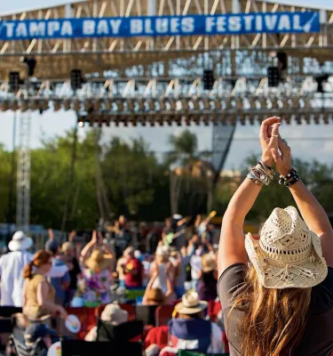 crowd enjoying the music at the Tampa Bay Blues Festival