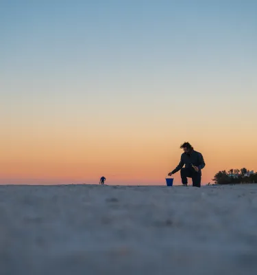 man at sunrise