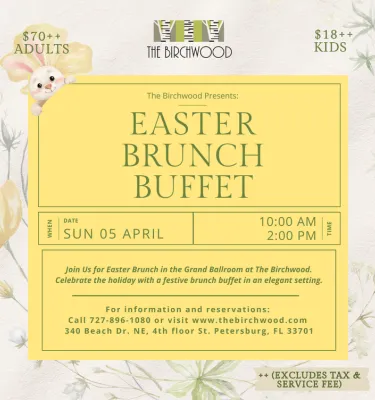 Easter Brunch at The Birchwood event flyer poster.