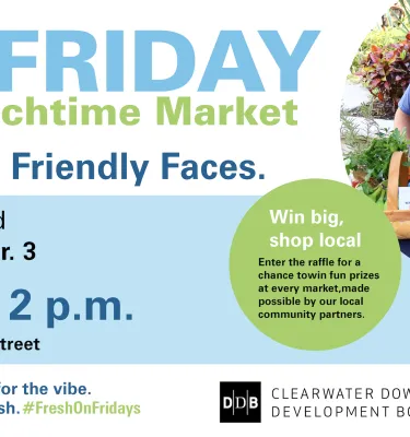 First Friday Market Clearwater event flyer poster.