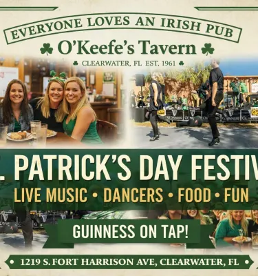 O’Keefe’s St. Paddy’s Festival 2026 event flyer poster.