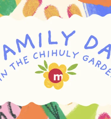 Family Day in the Chihuly Garden event flyer poster.