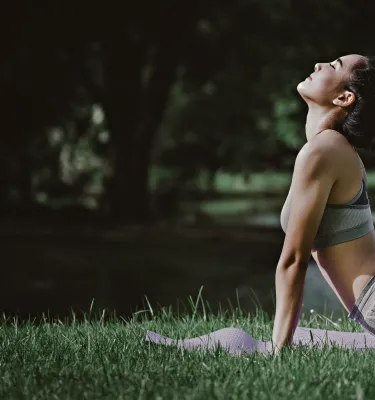 Free Yoga on the lawn outside.