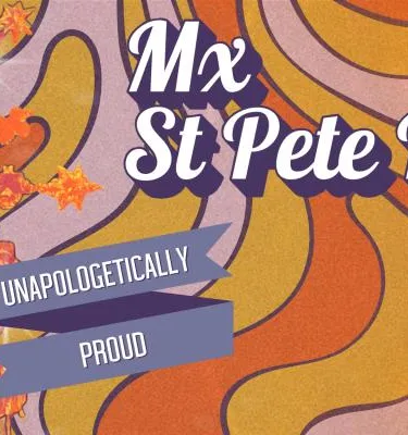 Mx St Pete Pride 2026 event flyer poster.