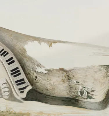 Art piece depicting a piano.