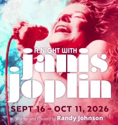 A Night with Janis Joplin by American Stage event flyer poster.