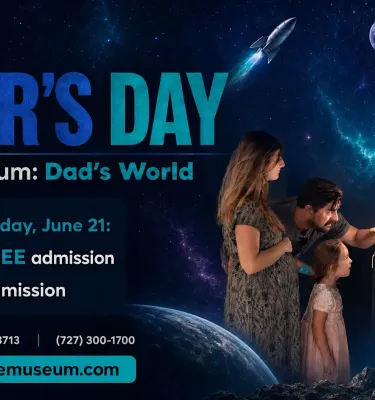 Father's Day at Imagine Museum 2026 event flyer poster.