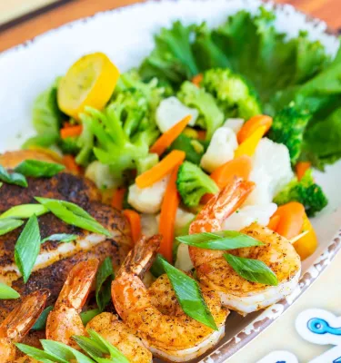 fresh fish and shrimp at Caddy's restaurant