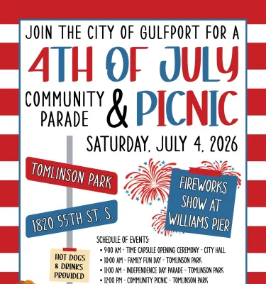 4th of July Picnic event flyer poster.