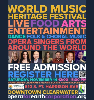 World Music Heritage Festival event flyer poster.