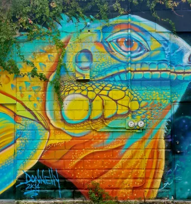 Mural of an iguana