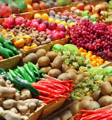Fresh produce on display