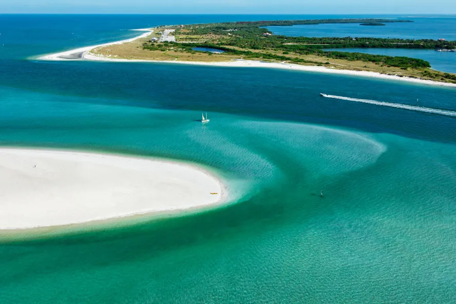 Aerial view of Caladesi Island State Park