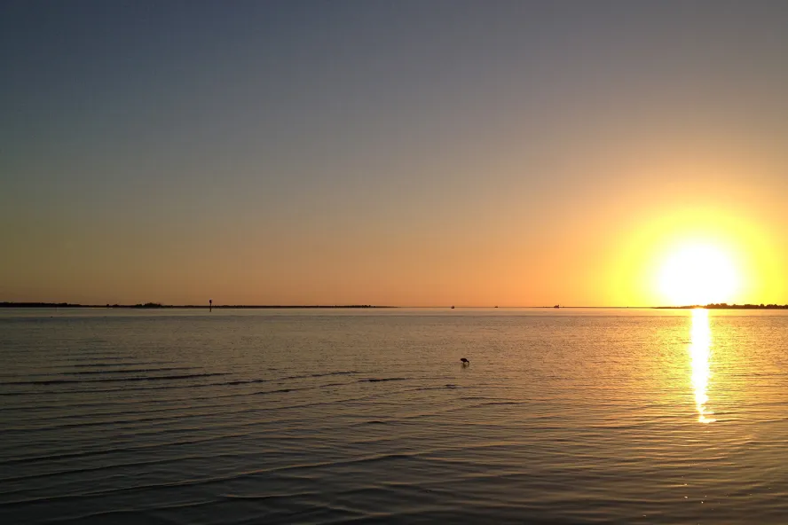 A beautiful sunset over the Gulf of Mexico in Honeymoon Island State Park.