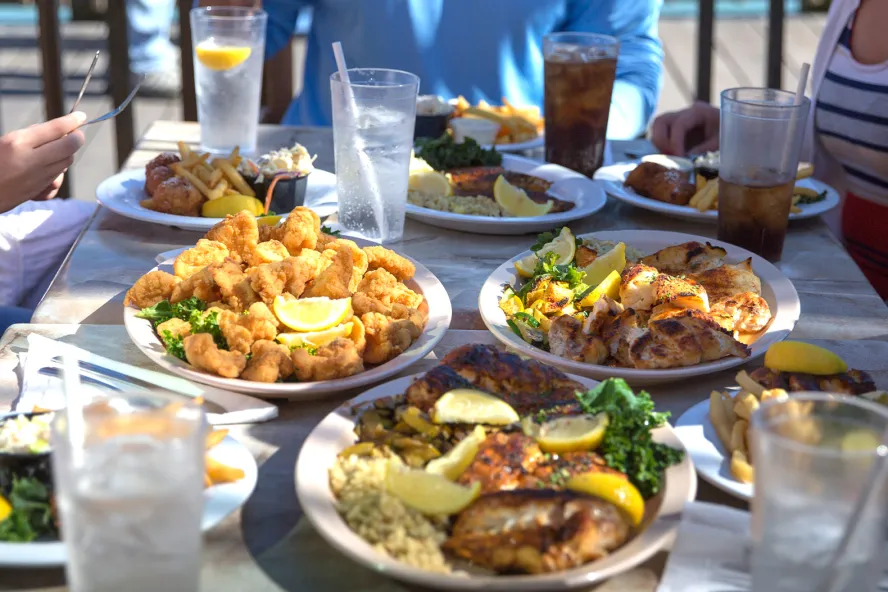 A nice spread of fish and other seafood at Friendly Fisherman restaurant in Madeira Beach