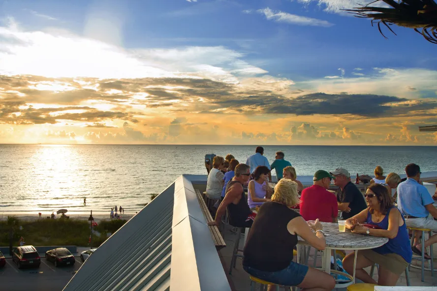 A gorgeous view of sunset at Hurricane Seafood Restaurant