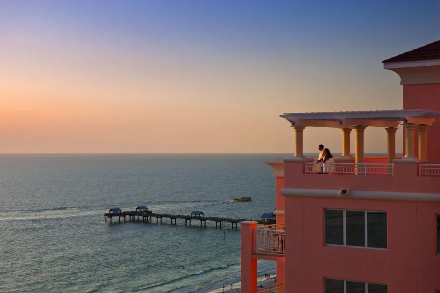 A sunset shot from the balcony of the Hyatt Regency Suite Terrace