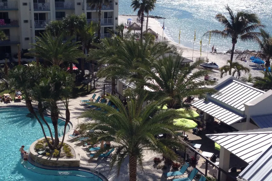 Top view of Shephard's Beach Resort pool