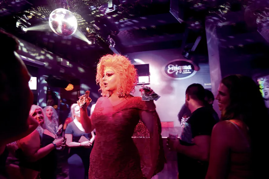 A drag-queen performer at the Enigma night club in St. Pete