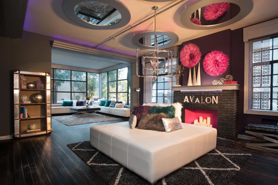 An interior shot of the lobby at the Avalon Hotel