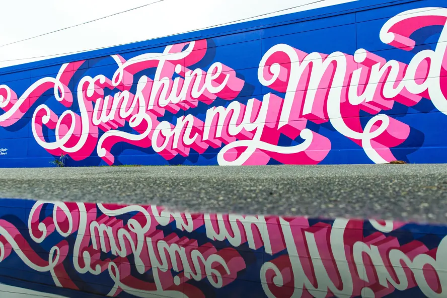 "Sunshine On My Mind" Mural by Leo Gomez, Warehouse Arts District