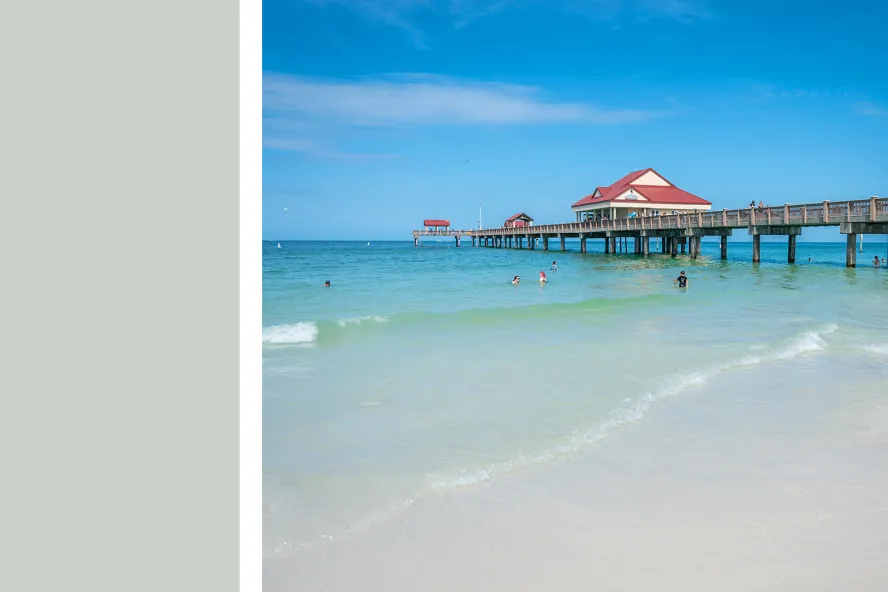 a light green box next to the photo of the beach showing the sand