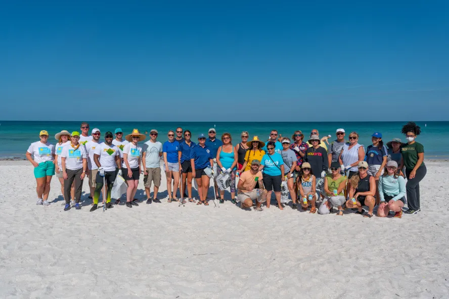group photo on beach