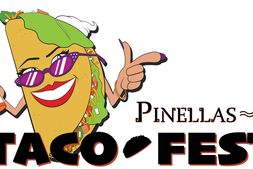 Taco Fest 2024 logo featuring a taco wearing sunglasses.