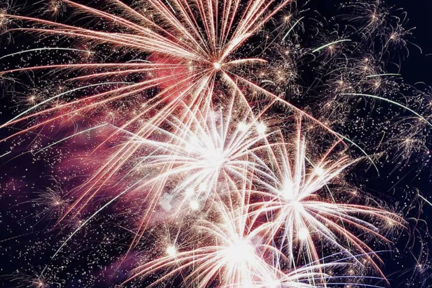 Fireworks exploding in the sky.