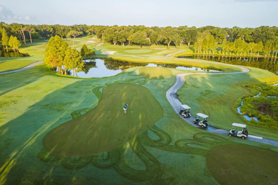 Aerial view of the Chi Chi Rodiguez golf course in Clearwater, Florida