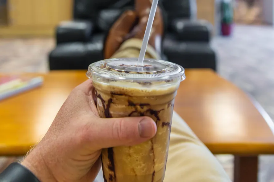 a frozen coffee and chocolate drink at Southie Coffee