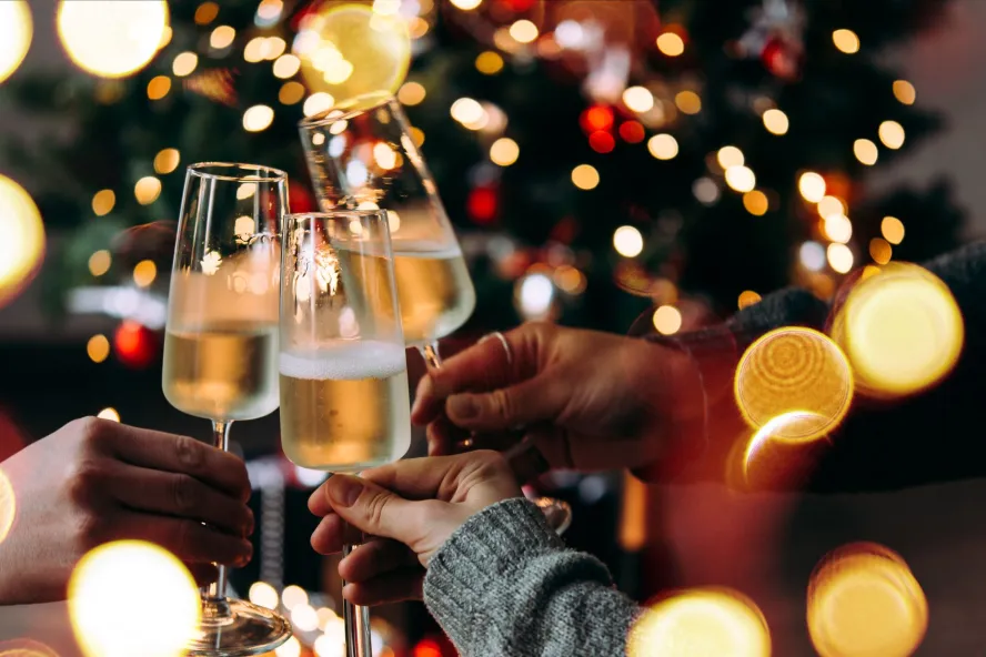 NYE wine toast.