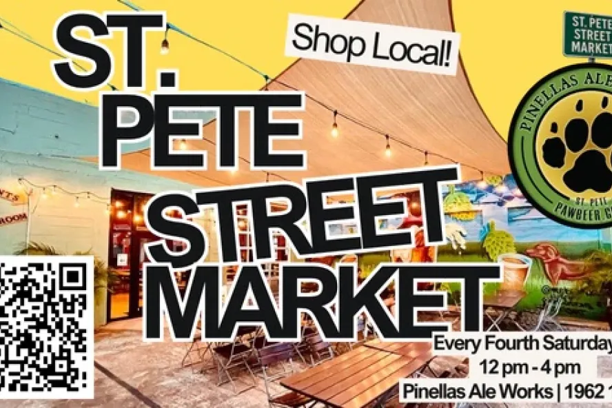 St. Pete Street Market event flyer poster.