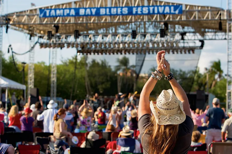 crowd enjoying the music at the Tampa Bay Blues Festival