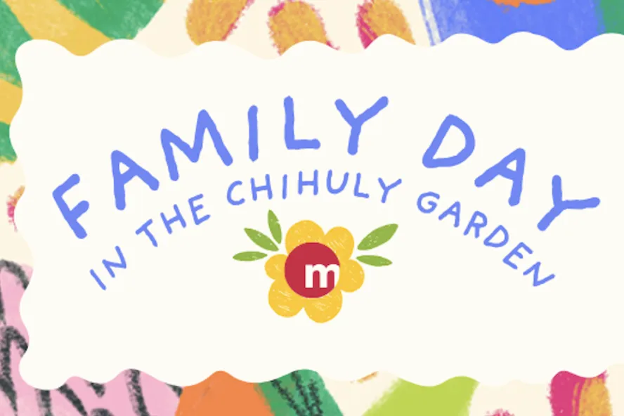 Family Day in the Chihuly Garden event flyer poster.