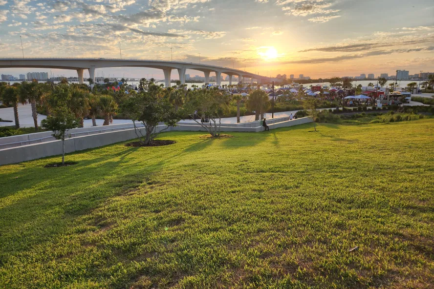 A park by the waterfront.